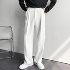 Men's Wide Leg Pleated Trousers