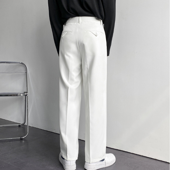 Men's Wide Leg Pleated Trousers