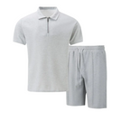 Men's Zip Polo and Drawstring Shorts Set