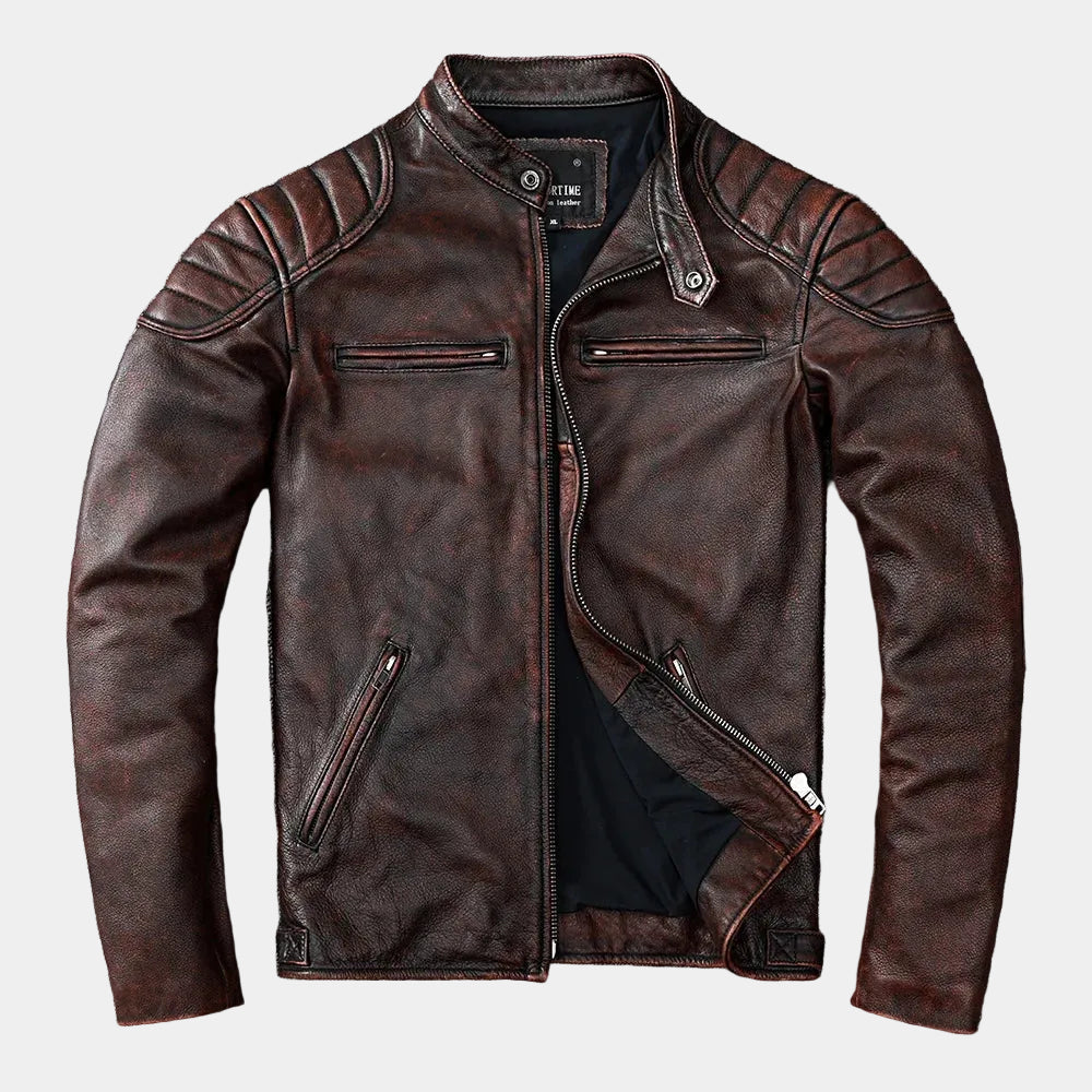 Men's Zip-Up Biker Jacket
