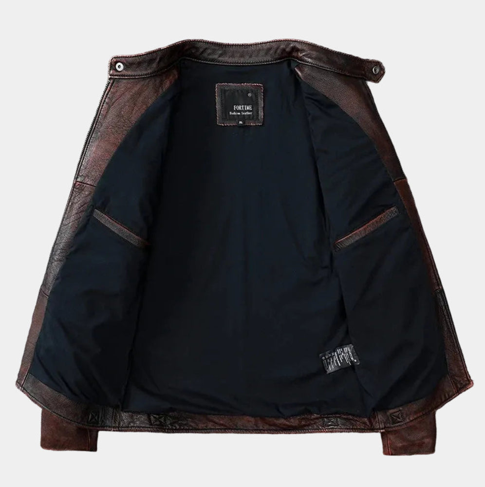 Men's Zip-Up Biker Jacket
